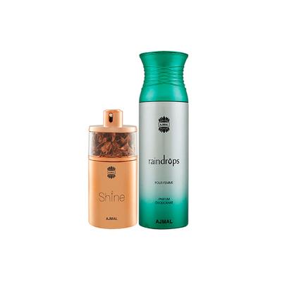 Ajmal Shine EDP Floral Powdery Perfume And Raindrops Femme Deodorant Floral Chypre Fragrance 275 ml - Women Perfumes (Edt/Edp)