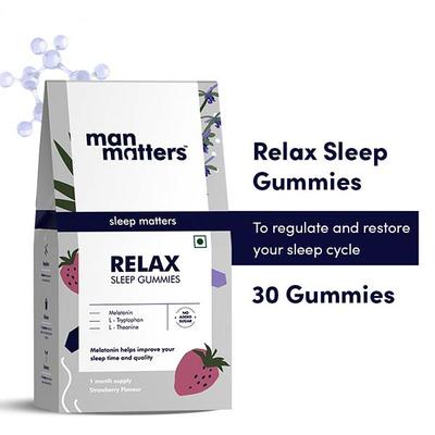 Man Matters Sleep Gummies with induced Melatonin For Deep, Improved & Quality Sleep (Pack of 30) 1's - Multi-Vitamins