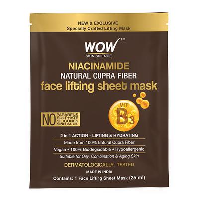 WOW Skin Science Niacinamide Natural Fiber Cupra Face Lifting Sheet Mask 25 ml - Sheet Masks