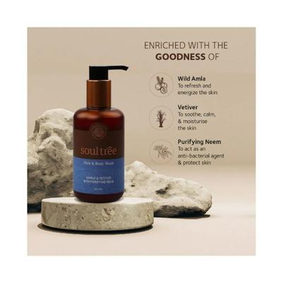 SoulTree Hair & Body Wash - Aamla & Vetiver with Purifying Neem 250 ml - Hand Wash & Soaps