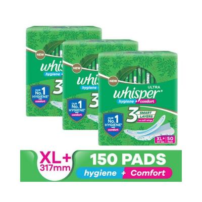 Whisper Combo of Ultra Clean XL+ for Women Sanitary Pad 150's - Sanitary Napkins