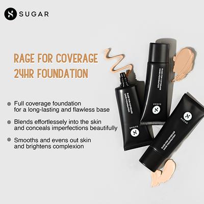 SUGAR Cosmetics Rage For Coverage 24Hr Foundation - 37 Freddo - Medium Beige Golden Peach Undertone 25 Ml - Foundation