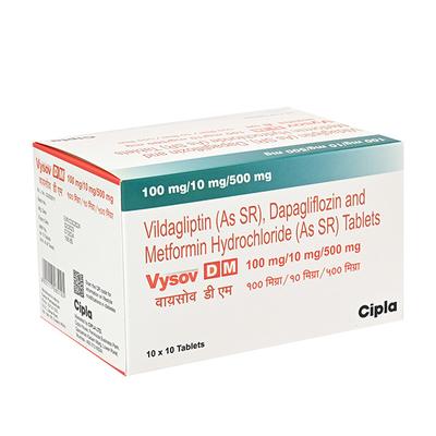 VYSOV DM 100/10/500mg Tablet 10's - Diabetes-Ant