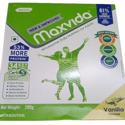 Maxvida Wholesome Daily Nutrition For Adults Refill Gluten Free - Vanilla Flavour 200 g - Daily Health Drinks