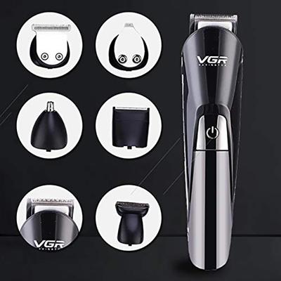 VGR V012 Professional Cord and Cordless Grooming Kit Trimmer 120 min Runtime 5 Length Setting Black 1s 1's - Hair Removal Accessories