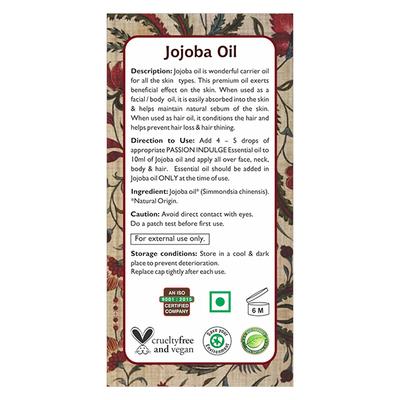 Passion Indulge JOJOBA Carrier oil for Skin and hair care 60ML - Carrier Oils