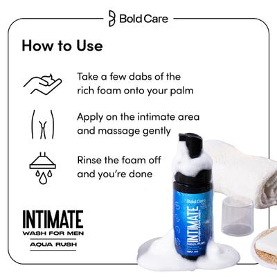 Bold Care Aqua Rush Intimate Wash for Men Aloe Vera & Green Tree Extract 120 ml - Intimate Care