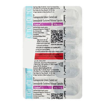 Esokem L 75/40mg Capsule 10'S - Ulcer/Reflux/Flatulence-Aaa