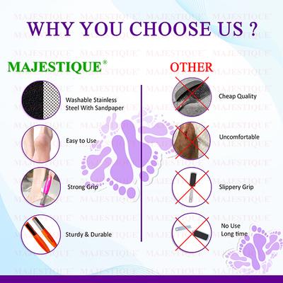Majestique Double Sided Foot Files FN306 Heel Rasp for Foot Scrapper - Color May Vary 1's - Manicure & Pedicure Kits
