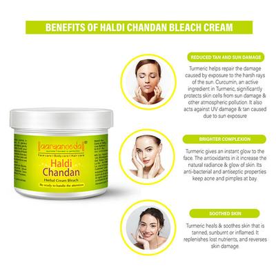 Aryanveda Herbals Haldi Chandan Bleach Cream For All Skin Types (Pack of 2) 43 gm - Bleach
