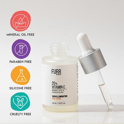 FURR By Pee Safe 20% Vitamin C Skin Face Serum For Skin Illumination Brightens, Tones, & Nourishes the Skin 30 ml - Face Gels