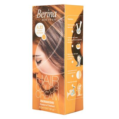Berina A33 Light Blonde Hair Color Cream 60 gm - Crème