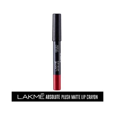 Lakme Absolute Plush Matte Lip Crayon 101 Runway Red 2.8 gm - Lipsticks