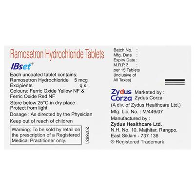 IBSET Tablet 15's - Vomitting/Emesis-Ant