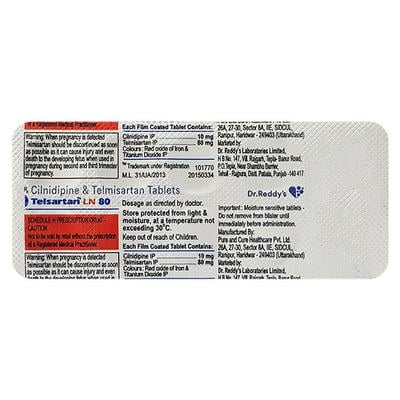 TELSARTAN LN 80 Tablet 10's - Hypertension-Ang