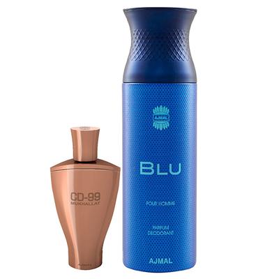 Ajmal CD 99 Mukhallat Concentrated Perfume Oil Floral Oriental And Blu Homme Deodorant Aquatic Woody Fragrance 214 ml - Perfumes (Edt/Edp)