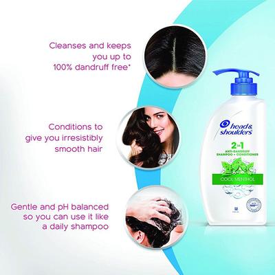 Head and Shoulders 2-In-1 Cool Menthol Anti Dandruff Shampoo + Conditioner 650ml - Shampoos
