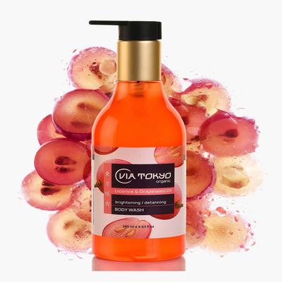 VIA TOKYO ORGANIC Licorice & Grapeseed Oil Body Wash Naturally Brightening & Detanning, No Sulphates, No Paraben 285 ml - Shower Gels & Body Wash