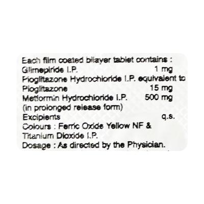 Metride Plus 1mg Tablet 10'S - Diabetes-Ant