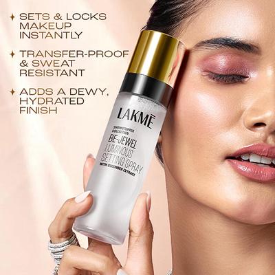 Lakme Be-Jewel Luminous Setting Spray, Weightless Mist, Up to 16 Hours Lock in 100 ml - Setting Spray