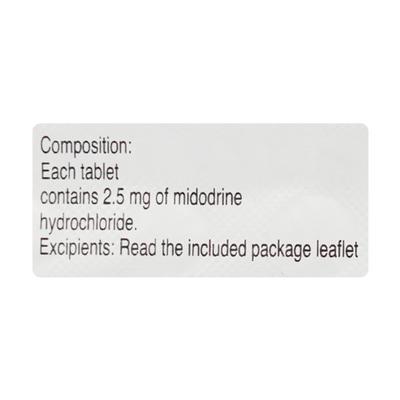 Gutron 2.5mg Tablet 20'S - Hypotension-Vas