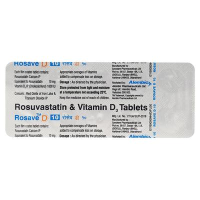 Rosave D 10mg Tablet 10'S - High Cholesterol-Dys