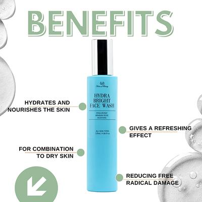 House of Beauty Hydrabright Facewash With Hyaluronic-Normal To Dry Skin For Hydration 120ml - Face Wash & Cleansers