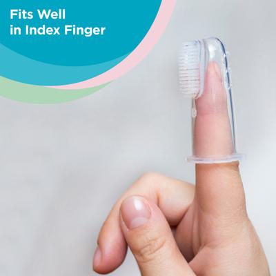 Vega Baby & Mom Silicone Finger Brush 2-in- 1 Brush For Tongue & Gum Cleaning 1's - Baby Grooming