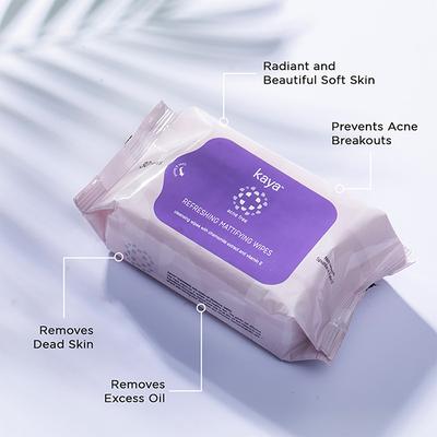 Kaya REFRESHING MATTIFYING WIPES 30's - Facial Wipes & Tissues
