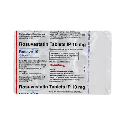 Rosave 10mg Tablet 15'S - High Cholesterol-Dys
