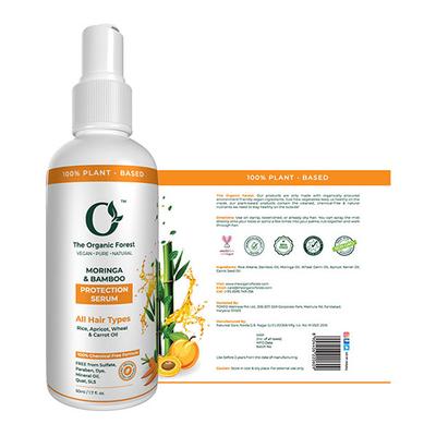Organic Forest 100% Chemical-Free Moringa, Bamboo & Carrot Frizz-Free Heat Protection, Hair Shield from Dust Spray Serum 50 ml - Hair Serums