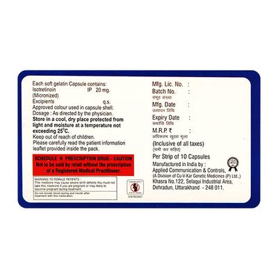 Pinoin 20mg Capsule 10'S - Acne-Acn