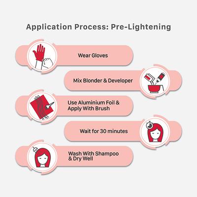 Streax Ultralights Hair Colour Highlight Kit, Pink Hair Colour, Plush Pink, 1's - Crème