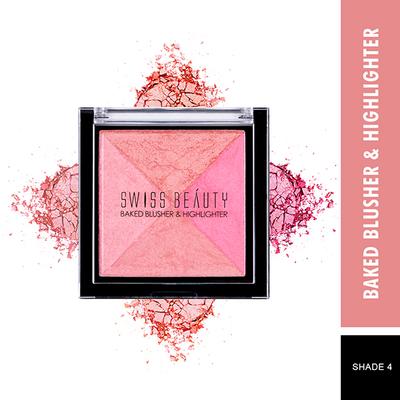 Swiss Beauty Baked Blusher & Highlighter - (Shade-4) 7 gm - Blushes