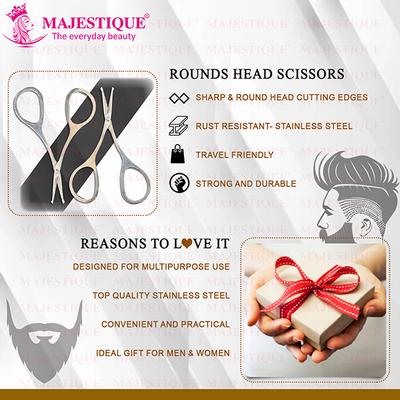 Majestique Nasal Beauty Scissor, Rounded- Tip Mini Scissor for Eyebrow, Ear Hair, Face Hair, Nails 1's - Callus Shavers & Stones
