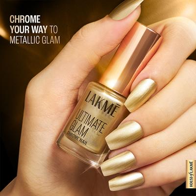 Lakme Ultimate Glam Chrome Nail Gold 6 ml - Nail Polish