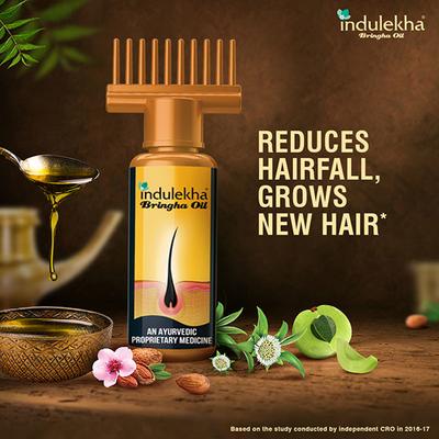 Indulekha Bringha Oil, Reduces Hair Fall and Grows New Hair, 100% Ayurvedic Oil 100 ml - Hair Oils