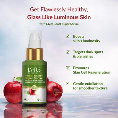 Lotus Botanicals GlycoBoost Radiant Skin Super Serum with Red Apple & Glycolic Acid 30 ml - Face Serum