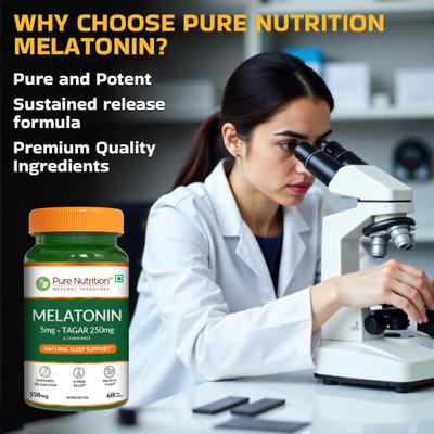 Pure Nutrition Melatonin Natural Sleep Support Veg Tablet 60's - Mental Health