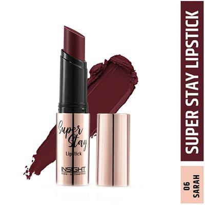 Insight Cosmetics Super Stay Lipstick - Sarah (06) Infused with Argan & Vitamin E Oil 7gm - Lipsticks