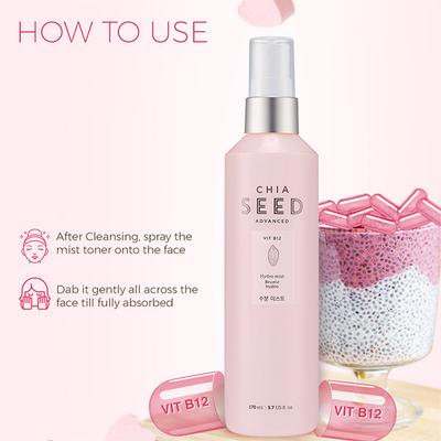 The Face Shop Chia Seed Advance Vit B12 Hydro Mist Bruine Hydro 165ml - Body Mist/Spray