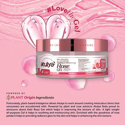 Atulya All Pupose Rose Gel 200 gm- free from Paraben,Sulphate,Silicone,Color 200 gm - Face Moisturizers