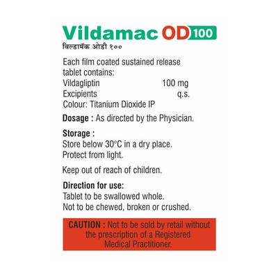VILDAMAC OD 100 Tablet 15's - Diabetes-Ant