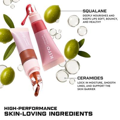 Kiro Ceramide Drip Tinted Lip Glaze Strawberry Gelato (Coral Pink) 13 gm - Lip Balms