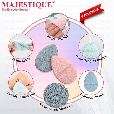Majestique Facial Cleaning Sponge With Pointed Makeup Sponge - Color May Vary 1's - Sponges & Applicators