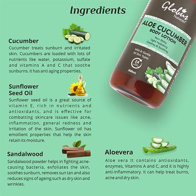 Globus Naturals Aloe Cucumber Body Lotion Enriched 300 ml - Lotions & Creams