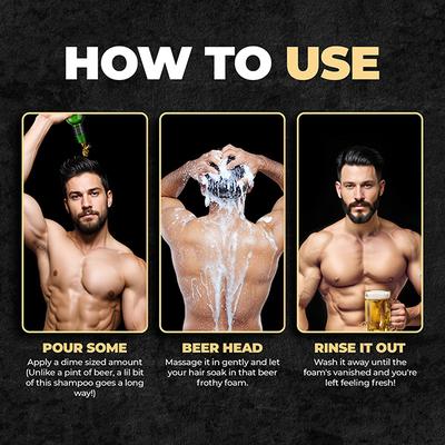 Beardo Mens Beer Shampoo Shiny and Bouncy Hair Tea Tree Oil, Calendula Oil and Aloe Vera 200 ml - Shampoos