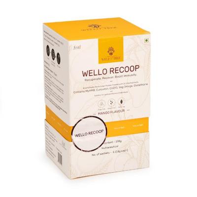 WelloTree Wello Recoop Protein Powder - Mango Flavour (Pack Of 6 x 18g) 1s - Protein Drink