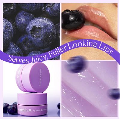 The Face Shop Vitamin A Lip Mask with Blueberry Extracts, Shea Butter for Soft, Plump Lips 7 gm - Lip Mask