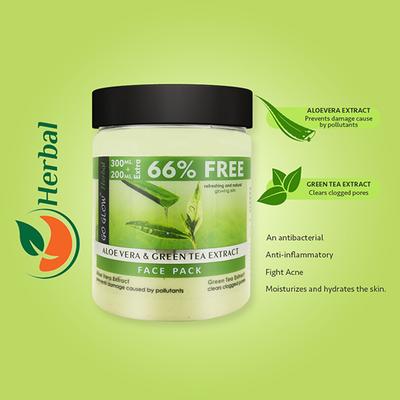 Berina Go Glow By Berina Aloevera & Tea Tree Extract Face Pack 500 ml - Face Packs